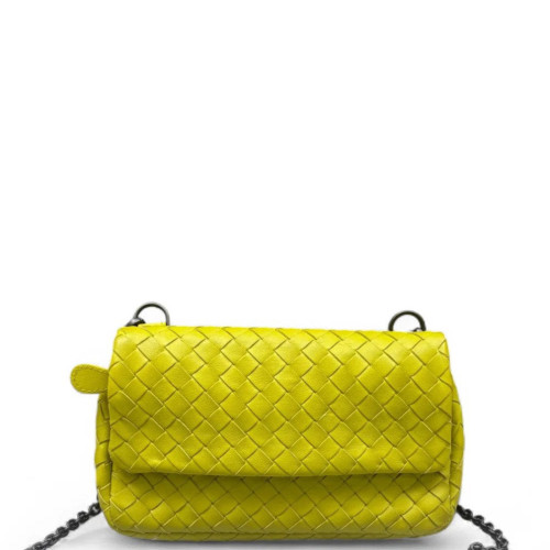 Bottega Veneta Shoulder Bag Calfskin Intrecciato Light Green