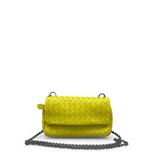 Bottega Veneta Shoulder Bag Calfskin Intrecciato Light Green