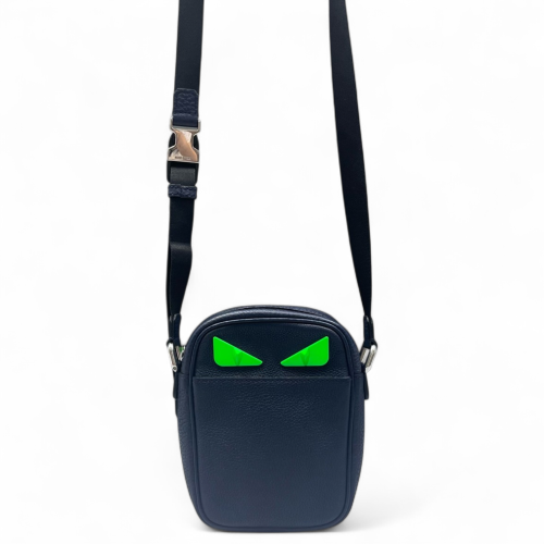 Fendi Small Camera Case Grained Calfskin Blue Green Fendi Small Camera Case Grained Calfskin Blue Green