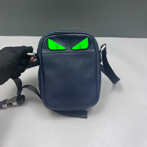 Fendi Small Camera Case Grained Calfskin Blue Green Fendi Small Camera Case Grained Calfskin Blue Green