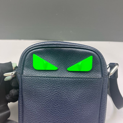 Fendi Small Camera Case Grained Calfskin Blue Green Fendi Small Camera Case Grained Calfskin Blue Green