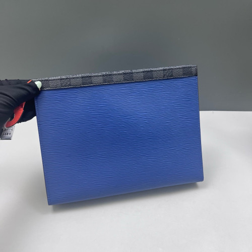 Louis Vuitton Pochette Voyage MM Epi Blue Black Red
