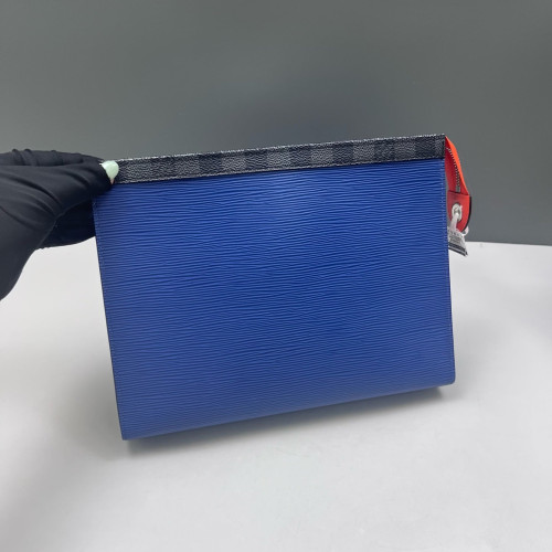 Louis Vuitton Pochette Voyage MM Epi Blue Black Red