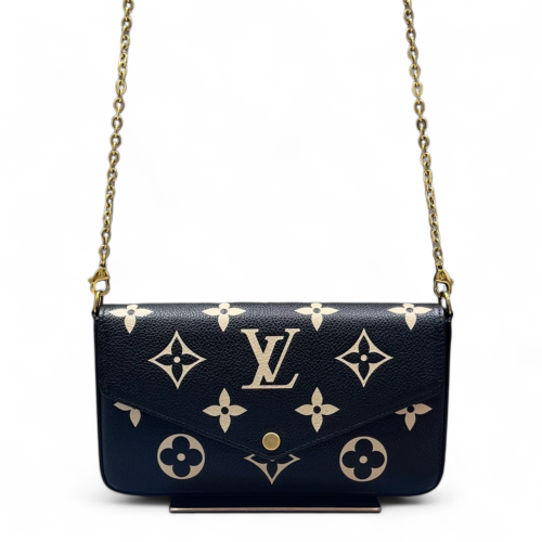 Louis Vuitton Pochette Felicie Chain Wallet Monogram Empreinte Black White