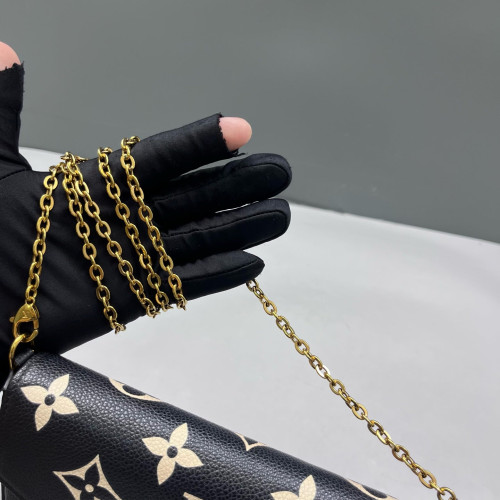 Louis Vuitton Pochette Felicie Chain Wallet Monogram Empreinte Black White