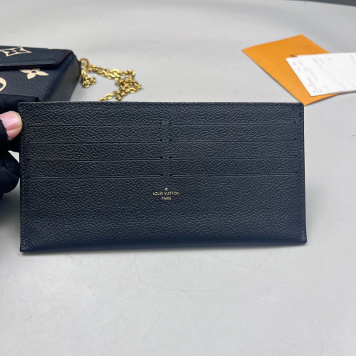 Louis Vuitton Pochette Felicie Chain Wallet Monogram Empreinte Black White