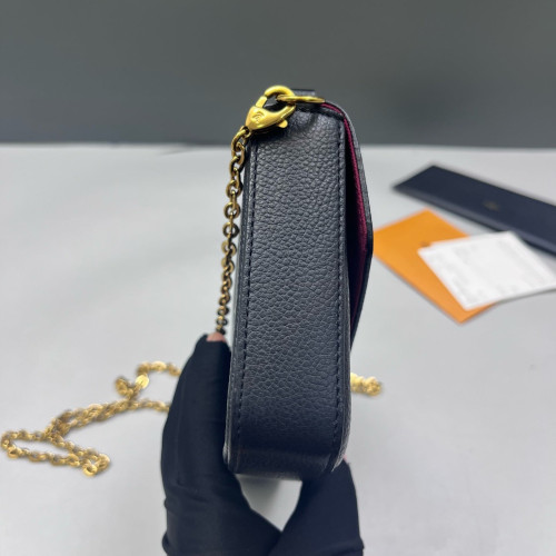 Louis Vuitton Pochette Felicie Chain Wallet Monogram Empreinte Black White