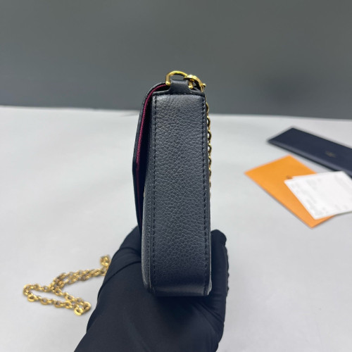 Louis Vuitton Pochette Felicie Chain Wallet Monogram Empreinte Black White