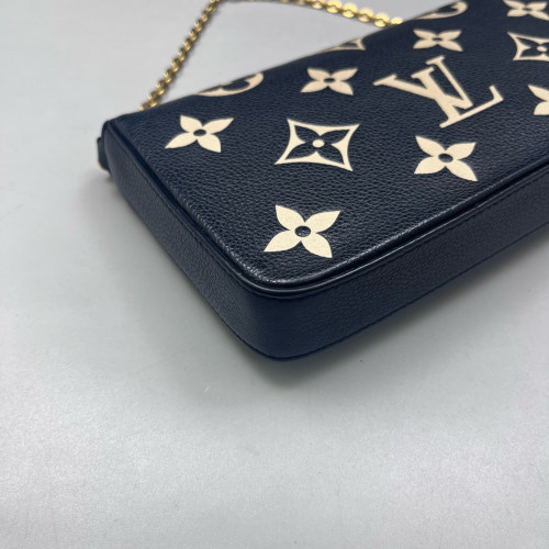 Louis Vuitton Pochette Felicie Chain Wallet Monogram Empreinte Black White