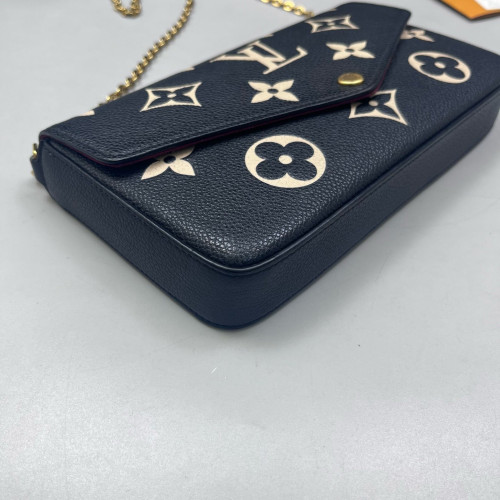 Louis Vuitton Pochette Felicie Chain Wallet Monogram Empreinte Black White