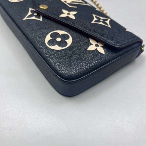 Louis Vuitton Pochette Felicie Chain Wallet Monogram Empreinte Black White