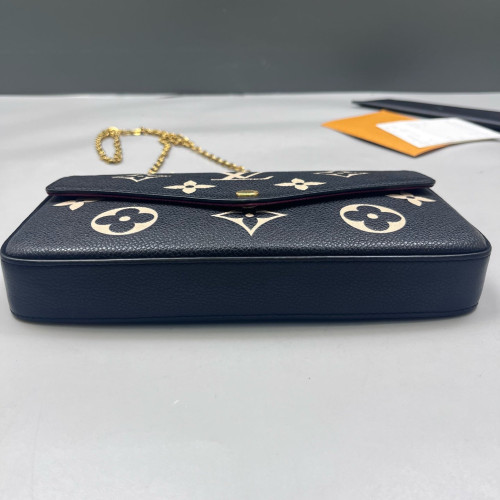 Louis Vuitton Pochette Felicie Chain Wallet Monogram Empreinte Black White