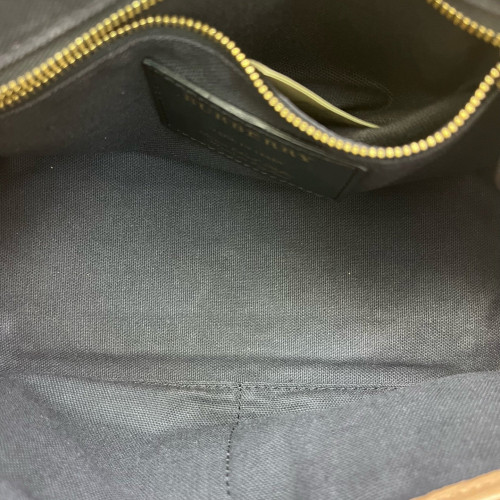Burberry Small Banner Tote Calfskin House Check Brown Beige Red Burberry Small Banner Tote Calfskin House Check Brown Beige Red
