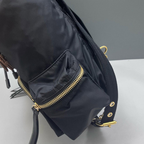 Burberry Medium Rucksack Backpack Nylon Calfskin Black Brown Burberry Medium Rucksack Backpack Nylon Calfskin Black Brown