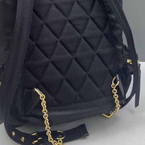 Burberry Medium Rucksack Backpack Nylon Calfskin Black Brown Burberry Medium Rucksack Backpack Nylon Calfskin Black Brown
