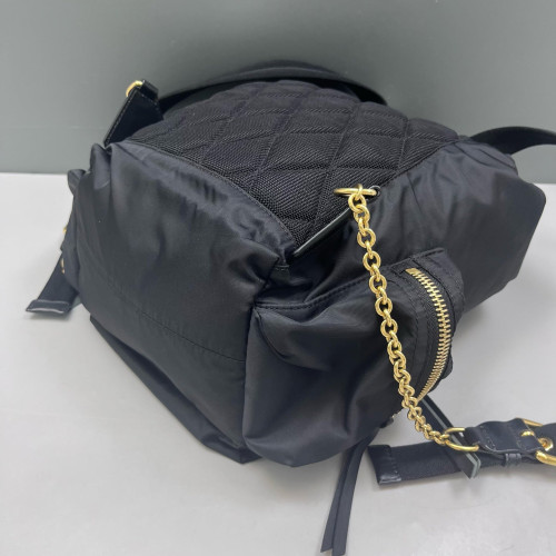 Burberry Medium Rucksack Backpack Nylon Calfskin Black Brown Burberry Medium Rucksack Backpack Nylon Calfskin Black Brown
