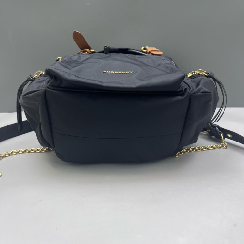 Burberry Medium Rucksack Backpack Nylon Calfskin Black Brown Burberry Medium Rucksack Backpack Nylon Calfskin Black Brown