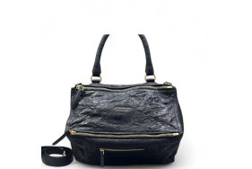 Givenchy Medium Pandora Satchel Crumpled Calfskin Black