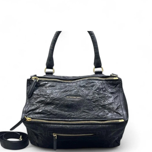Givenchy Medium Pandora Satchel Crumpled Calfskin Black