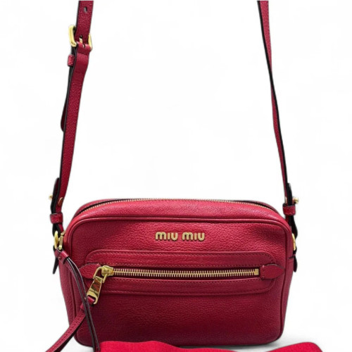 Miu Miu Camera Case Goatskin Red