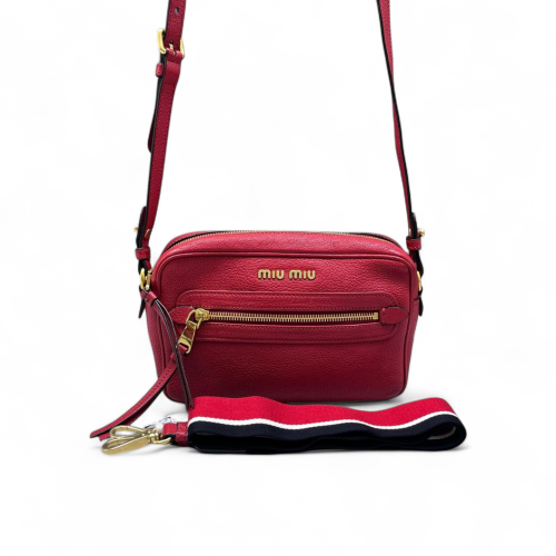 Miu Miu Camera Case Goatskin Red