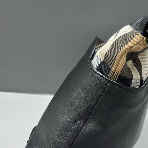Burberry Bucket House Check Calfskin Black Beige Khaki