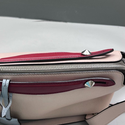 Fendi By The Way Medium Smooth Calfskin Pink Burgundy Light Blue