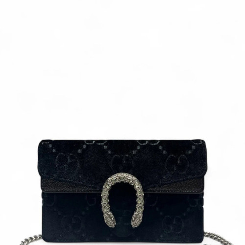 Gucci Strass Super Mini Dionysus Velvet Calfskin Black