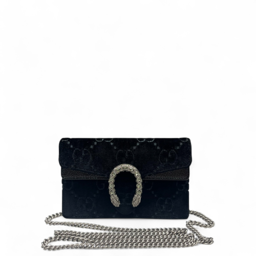 Gucci Strass Super Mini Dionysus Velvet Calfskin Black