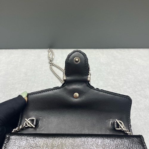 Gucci Strass Super Mini Dionysus Velvet Calfskin Black