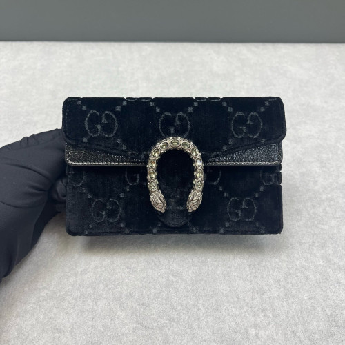 Gucci Strass Super Mini Dionysus Velvet Calfskin Black