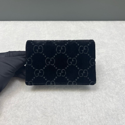 Gucci Strass Super Mini Dionysus Velvet Calfskin Black