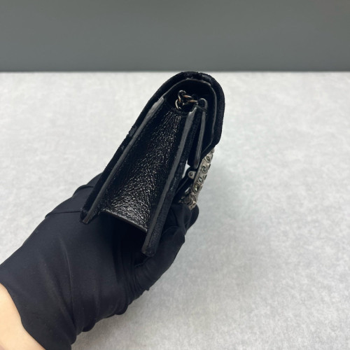 Gucci Strass Super Mini Dionysus Velvet Calfskin Black