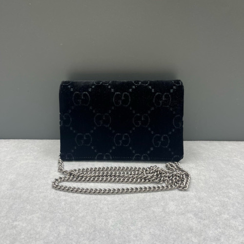 Gucci Strass Super Mini Dionysus Velvet Calfskin Black