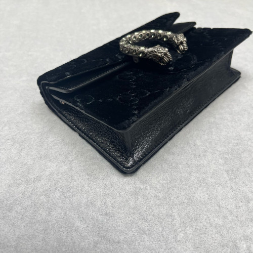 Gucci Strass Super Mini Dionysus Velvet Calfskin Black
