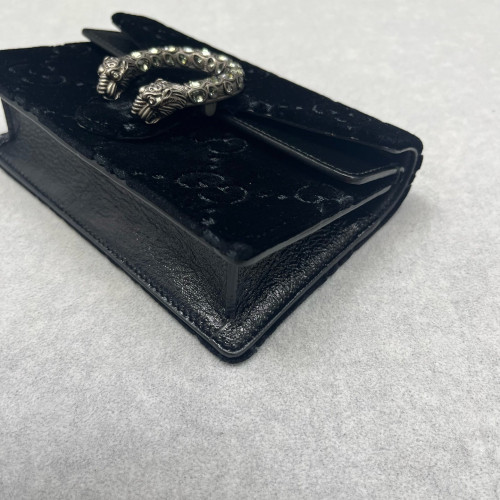 Gucci Strass Super Mini Dionysus Velvet Calfskin Black
