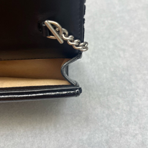 Gucci Strass Super Mini Dionysus Velvet Calfskin Black