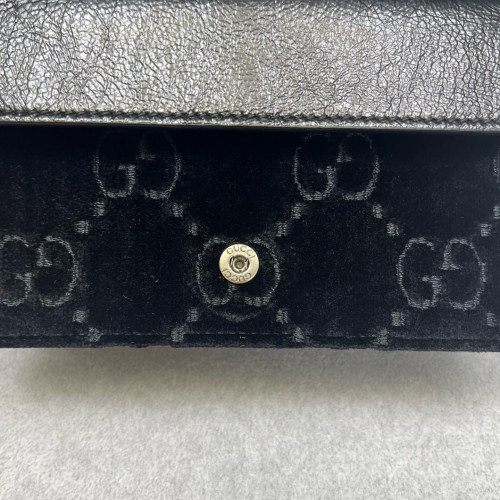 Gucci Strass Super Mini Dionysus Velvet Calfskin Black