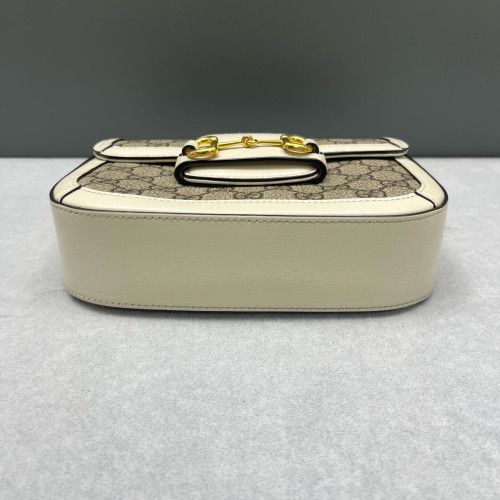 Gucci Small Horsebit 1955 GG Supreme Monogram Beige White