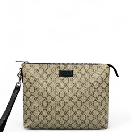 Gucci Clutch GG Supreme Monogram Beige Black