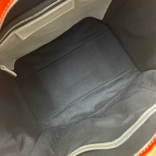 Balenciaga S Bazar Shopper Tote Arena Lambskin Grey Orange White