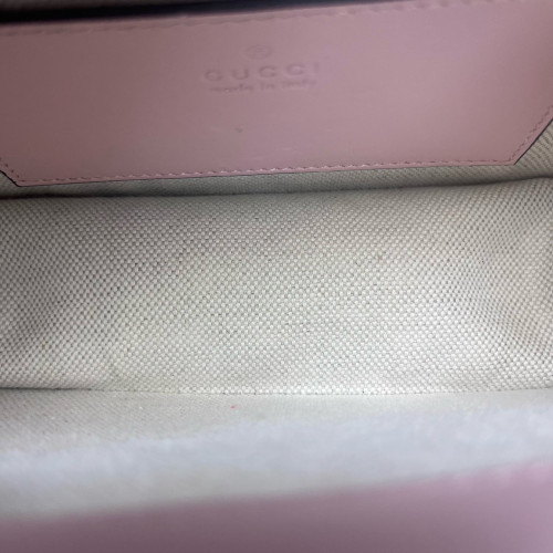Gucci Mini Ophidia Padlock Top Handle Chain Shoulder Guccissima Pink