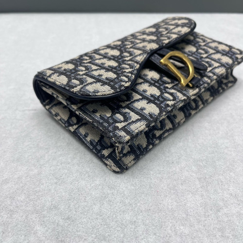 Dior Slim Saddle Pouch Oblique Beige Black Navy