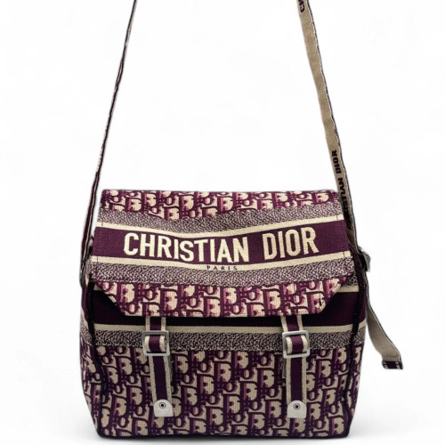 Dior Medium Diorcamp Messenger Oblique Burgundy Beige