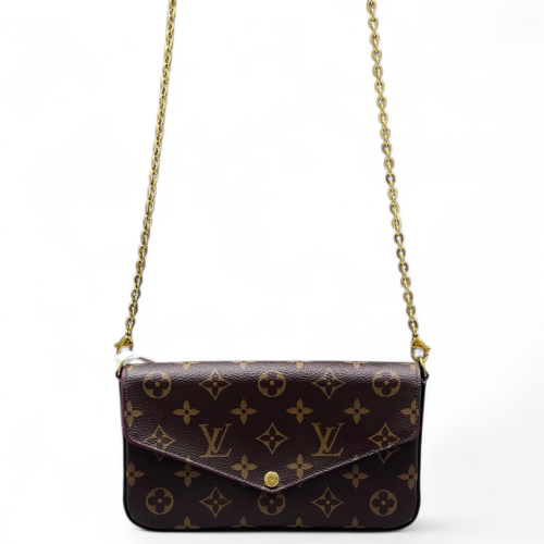 Louis Vuitton Pochette Felicie Chain Wallet Monogram Brown Louis Vuitton Pochette Felicie Chain Wallet Monogram Brown