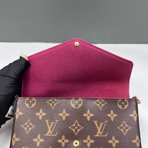 Louis Vuitton Pochette Felicie Chain Wallet Monogram Brown Louis Vuitton Pochette Felicie Chain Wallet Monogram Brown