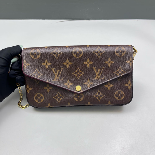 Louis Vuitton Pochette Felicie Chain Wallet Monogram Brown Louis Vuitton Pochette Felicie Chain Wallet Monogram Brown