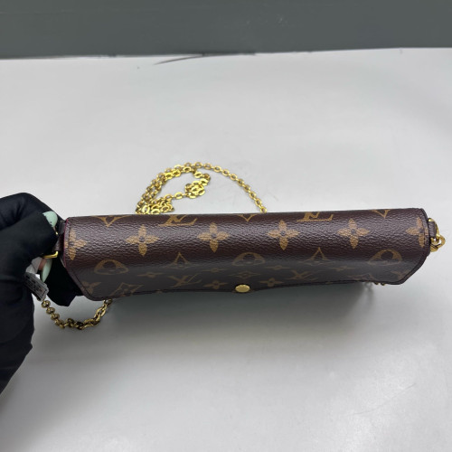 Louis Vuitton Pochette Felicie Chain Wallet Monogram Brown Louis Vuitton Pochette Felicie Chain Wallet Monogram Brown