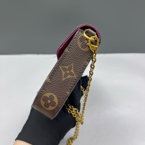 Louis Vuitton Pochette Felicie Chain Wallet Monogram Brown Louis Vuitton Pochette Felicie Chain Wallet Monogram Brown