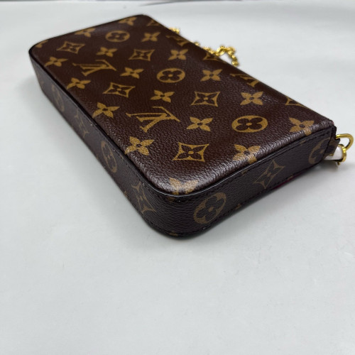 Louis Vuitton Pochette Felicie Chain Wallet Monogram Brown Louis Vuitton Pochette Felicie Chain Wallet Monogram Brown